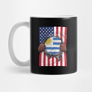 Uruguay Flag American Flag Ripped - Gift for Uraguyan From Uruguay Mug